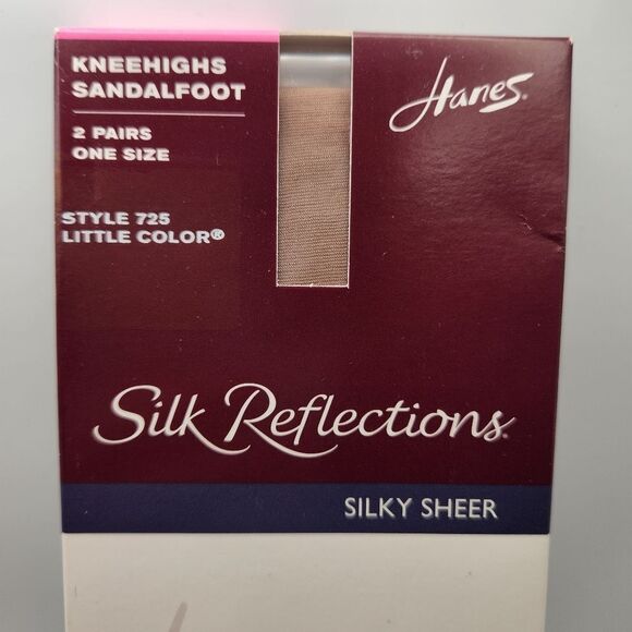 Hanes Silk Reflections Silky Sheer Knee Highs Sandalfoot Style 725 Vintage 2003 - Picture 2 of 5